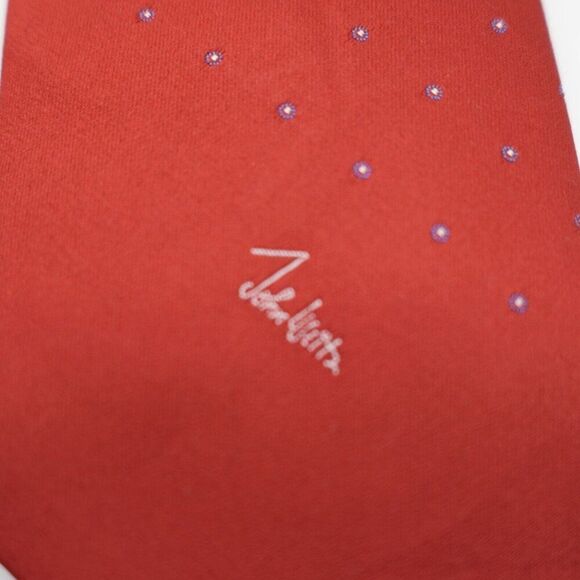 John Weitz Signature‎ Red Woven Silk Blend Tie Short - Picture 2 of 6